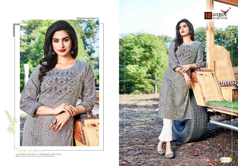 Angle Pestle Cotton Casual Wear Kurti