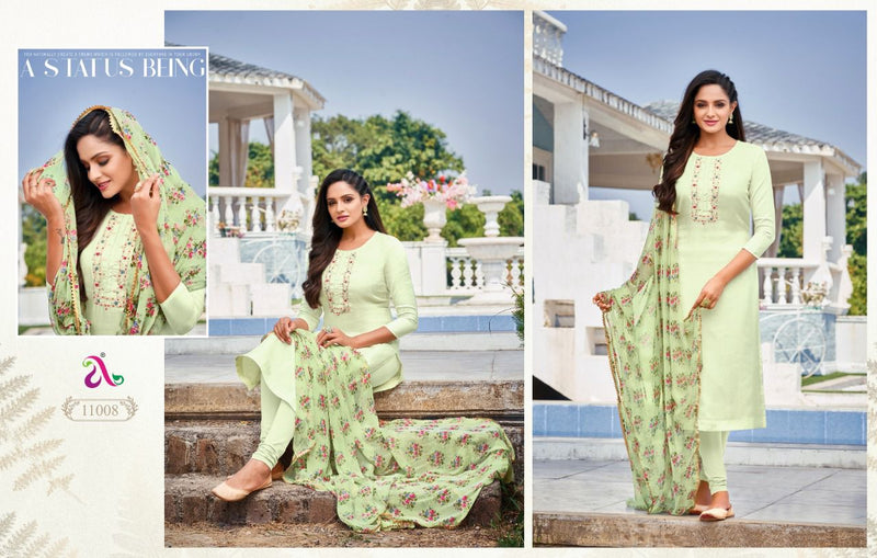 Angroop Next Dairy Milk Vol 35 Chanderi Cotton Casual Wear Salwar Suit