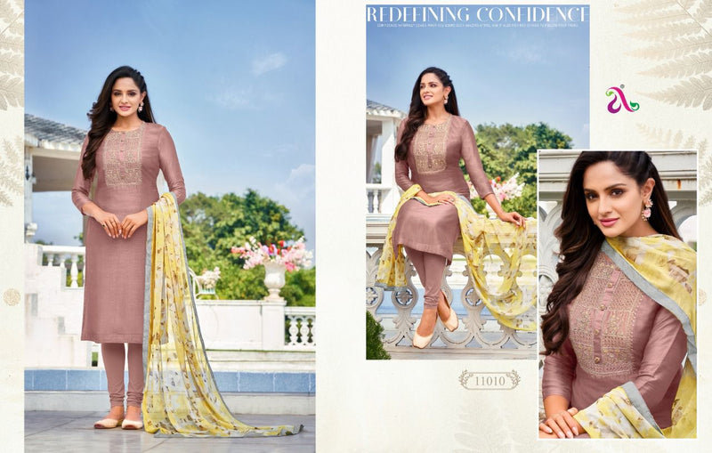 Angroop Next Dairy Milk Vol 35 Chanderi Cotton Casual Wear Salwar Suit