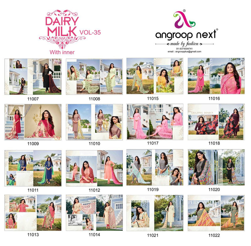 Angroop Next Dairy Milk Vol 35 Chanderi Cotton Casual Wear Salwar Suit