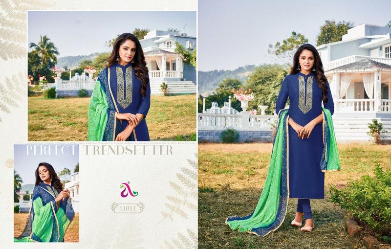 Angroop Next Dairy Milk Vol 35 Chanderi Cotton Casual Wear Salwar Suit