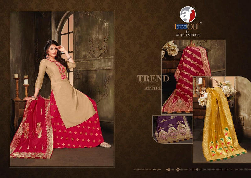 Anju Fabric Vivaah Bemberg Silk Exclicive Heavy Embrodery Work Kurti