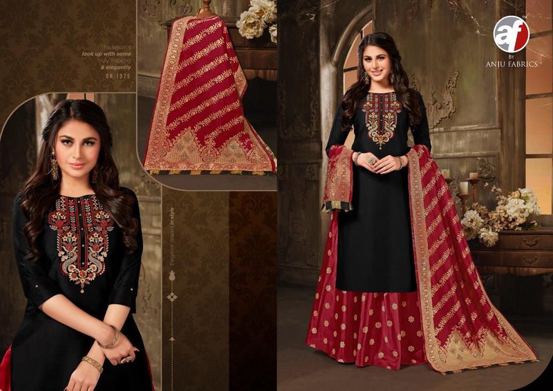 Anju Fabric Vivaah Bemberg Silk Exclicive Heavy Embrodery Work Kurti