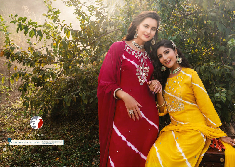 Anju Fabrics First Light Vol 2 Pure Viscose Dola Silk Partywear Kurti Collection