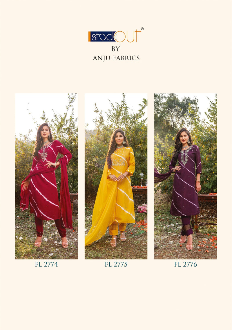 Anju Fabrics First Light Vol 2 Pure Viscose Dola Silk Partywear Kurti Collection