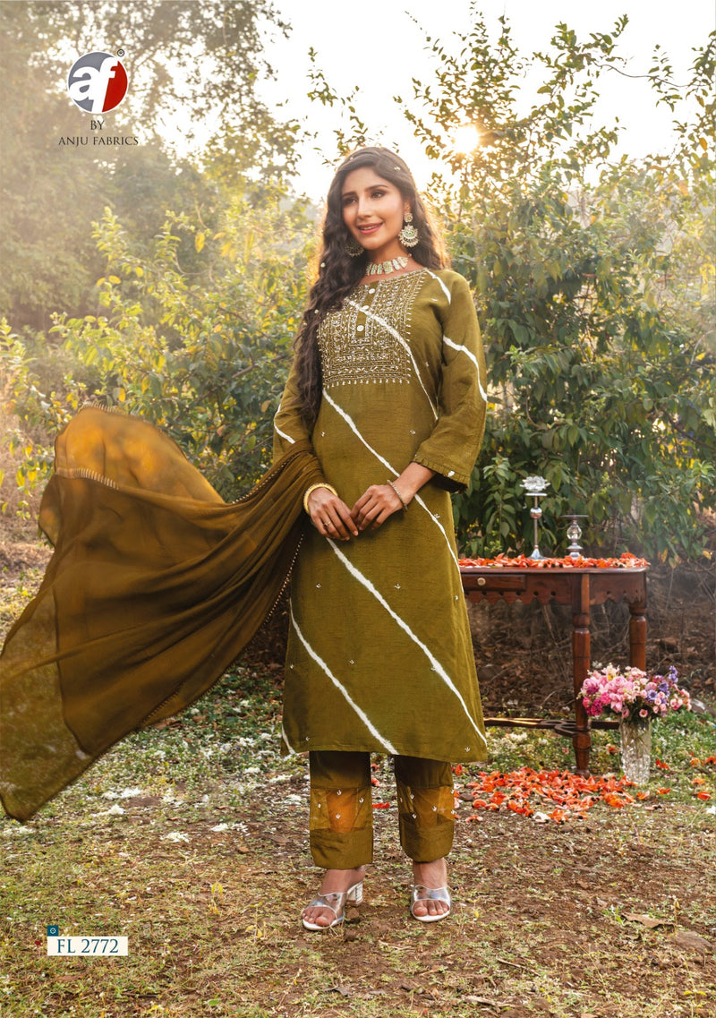 Anju Fabrics First Light Vol 2 Pure Viscose Dola Silk Partywear Kurti Collection