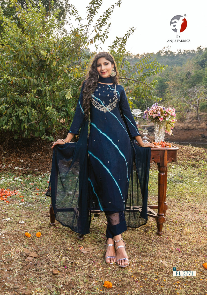Anju Fabrics First Light Vol 2 Pure Viscose Dola Silk Partywear Kurti Collection