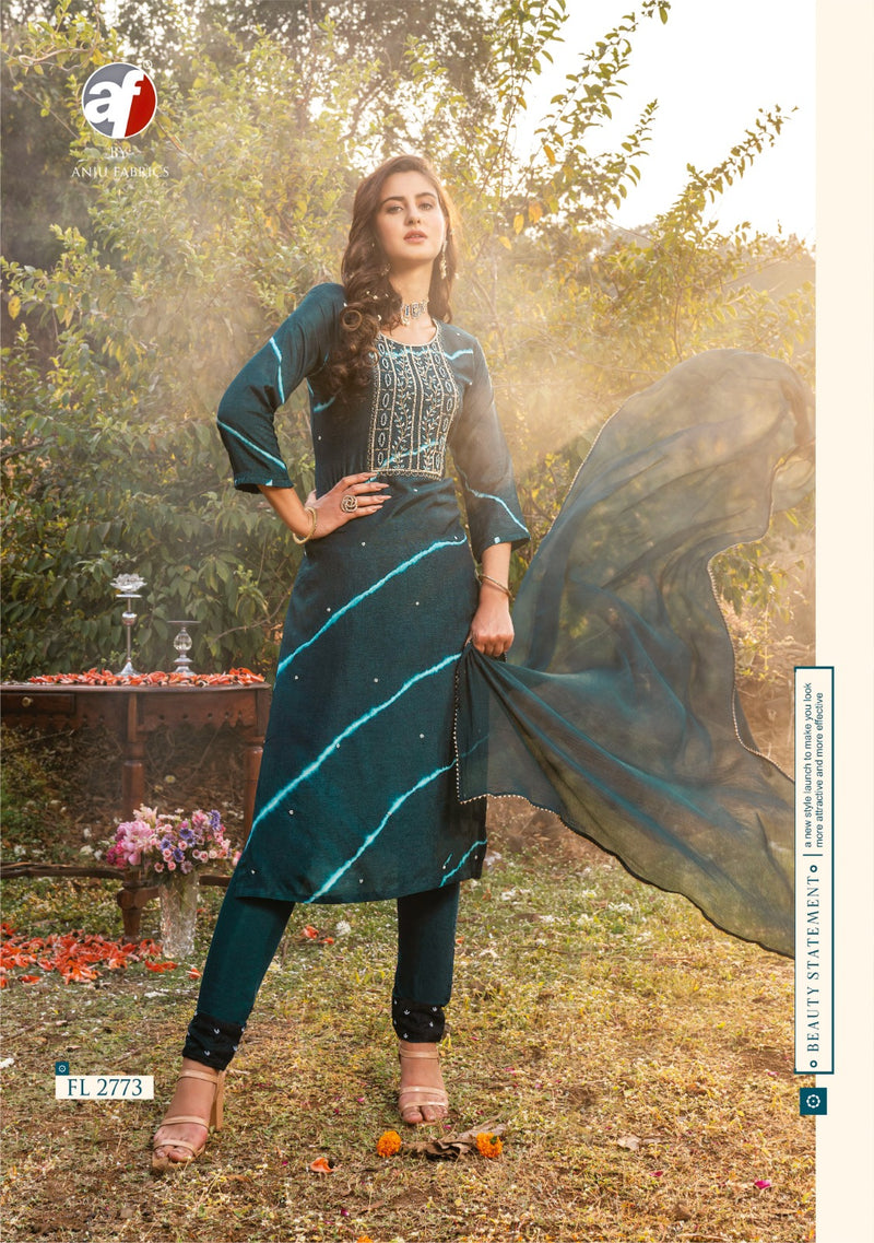 Anju Fabrics First Light Vol 2 Pure Viscose Dola Silk Partywear Kurti Collection