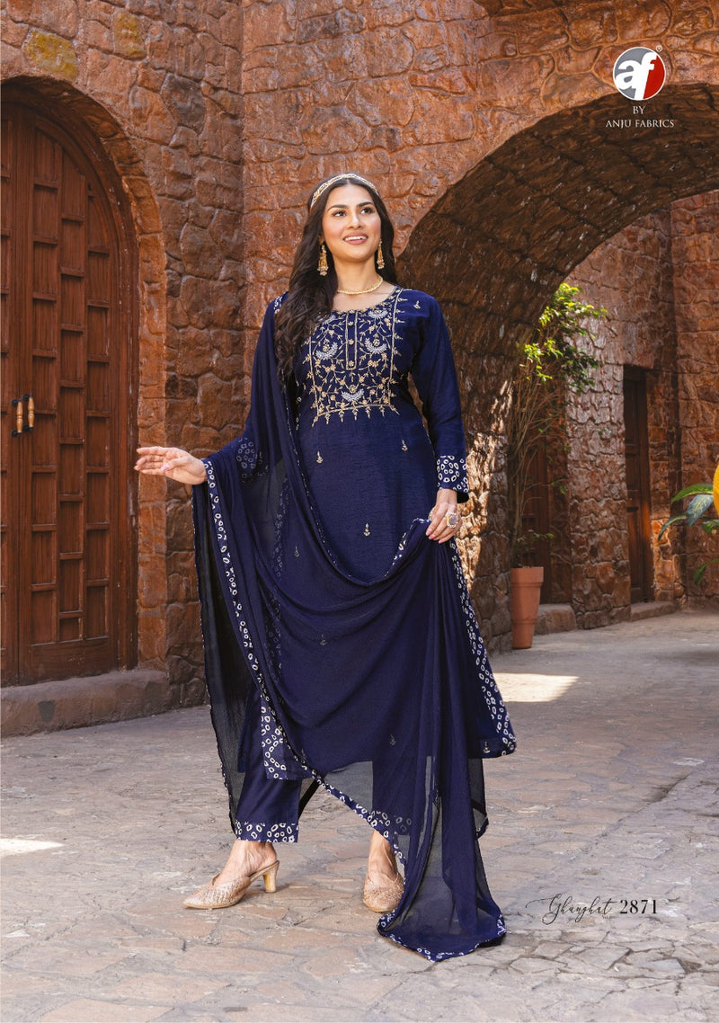 Anju Fabrics Ghunghat Vol 8 Pure Viscose Dola Silk Fancy Designer Kurtis