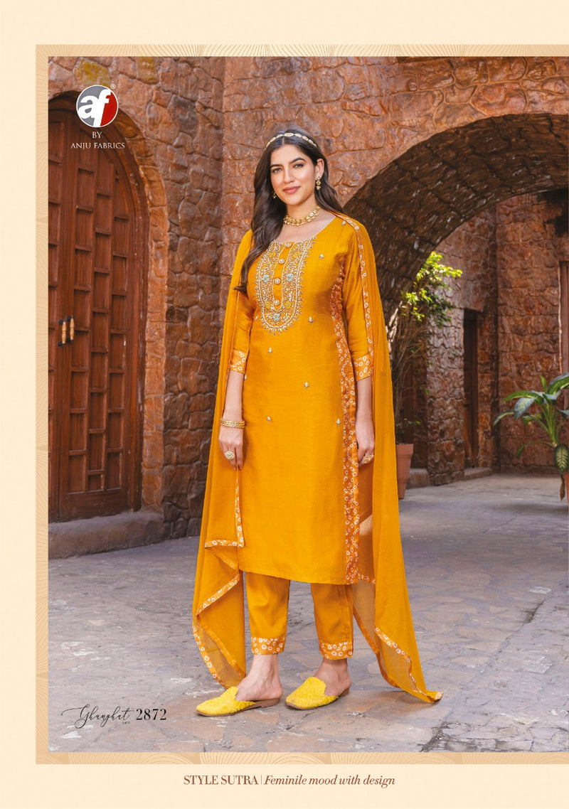 Anju Fabrics Ghunghat Vol 8 Pure Viscose Dola Silk Fancy Designer Kurtis
