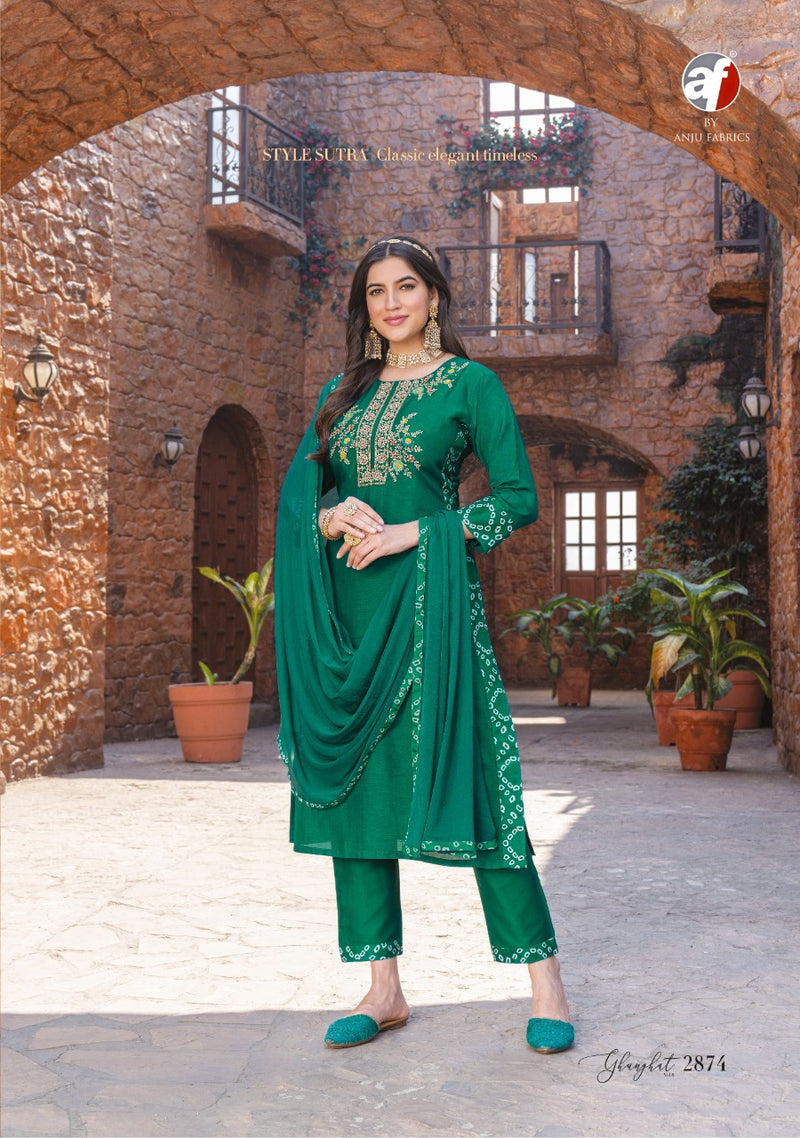 Anju Fabrics Ghunghat Vol 8 Pure Viscose Dola Silk Fancy Designer Kurtis