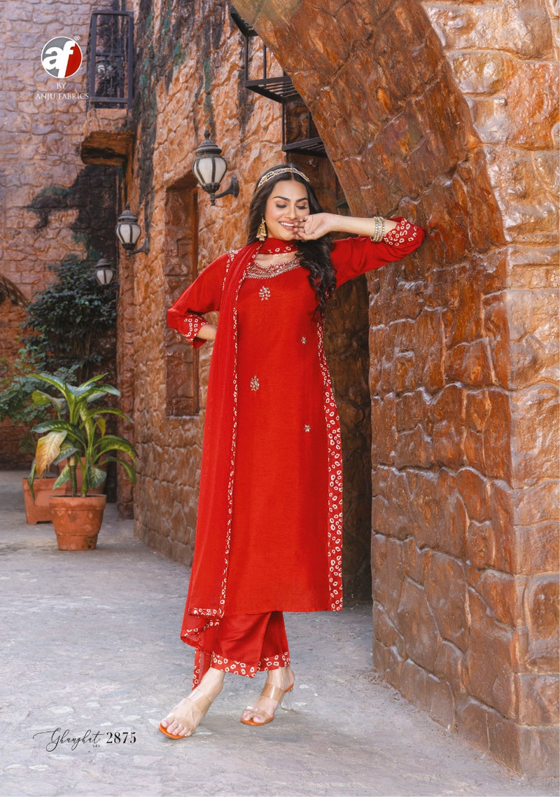 Anju Fabrics Ghunghat Vol 8 Pure Viscose Dola Silk Fancy Designer Kurtis