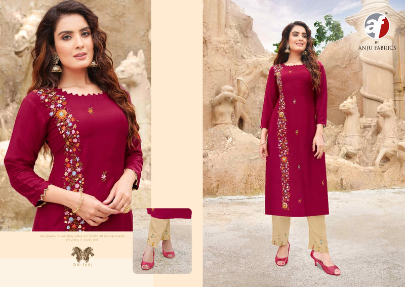 Anju Fabrics Little Vol 2 Bemberg Silk Fancy Designer kurti