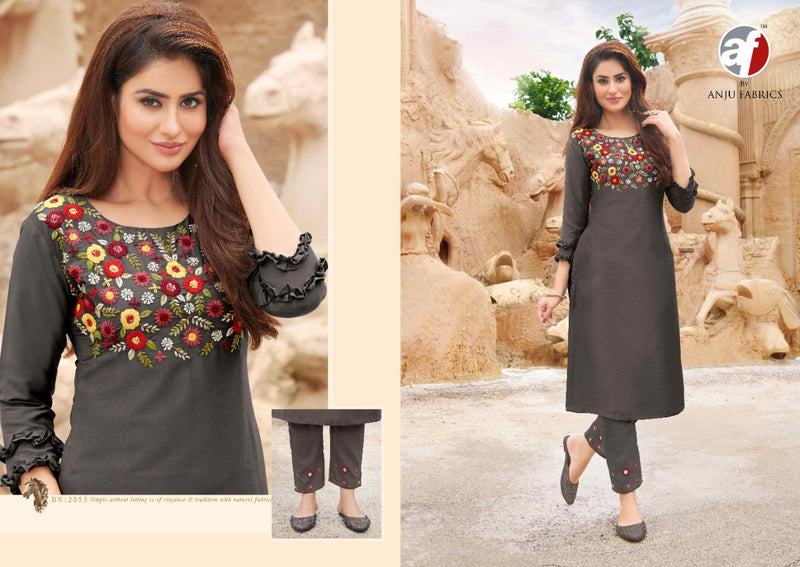 Anju Fabrics Little Vol 2 Bemberg Silk Fancy Designer kurti