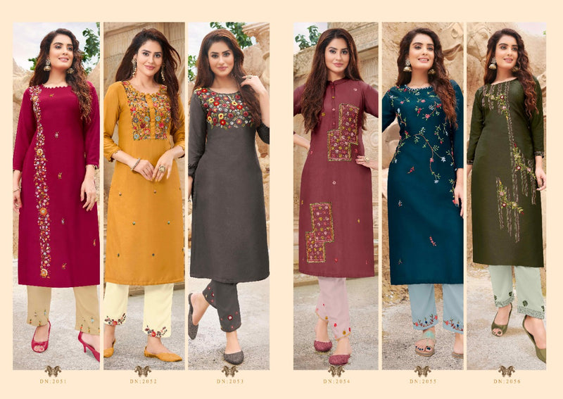 Anju Fabrics Little Vol 2 Bemberg Silk Fancy Designer kurti