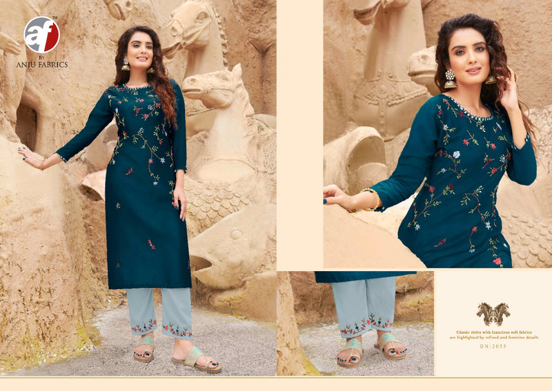 Anju Fabrics Little Vol 2 Bemberg Silk Fancy Designer kurti