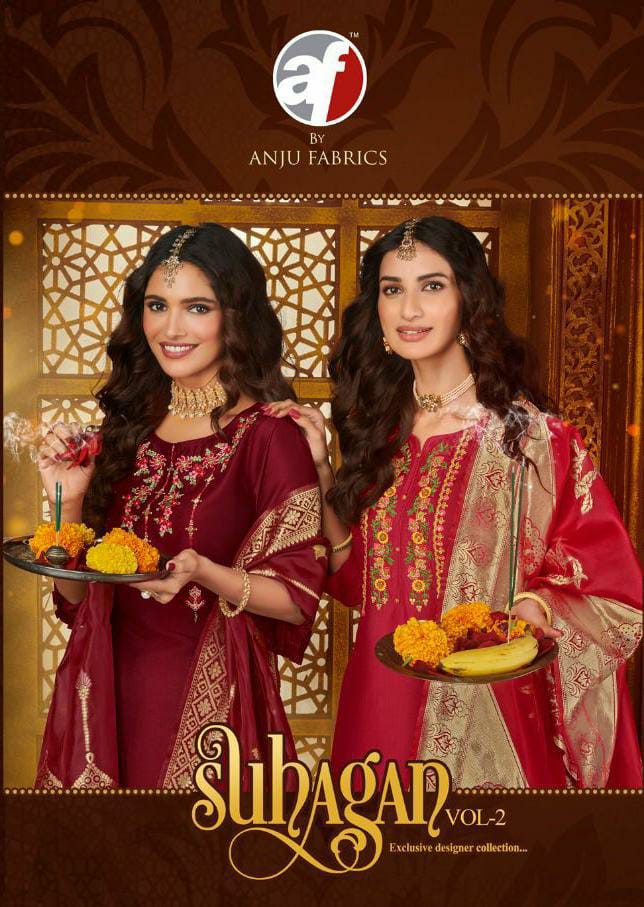 Anju Fabrics Suhagan Bamber Silk Banarasi Silk Fancy Kurti