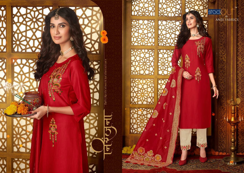 Anju Fabrics Suhagan Bamber Silk Banarasi Silk Fancy Kurti