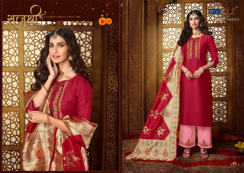 Anju Fabrics Suhagan Bamber Silk Banarasi Silk Fancy Kurti