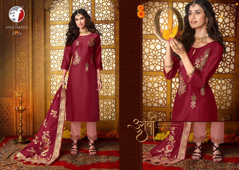 Anju Fabrics Suhagan Bamber Silk Banarasi Silk Fancy Kurti
