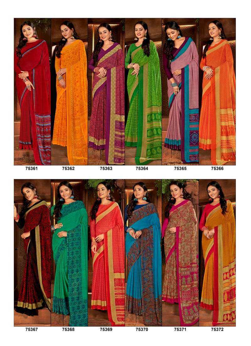 Antra Ishani Vol 19 Chiffon silk Daily Wear Saree