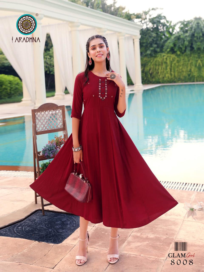 Aradhna Fashion Glam Girl Vol 8 Rayon Casual Wear Kurti Collection