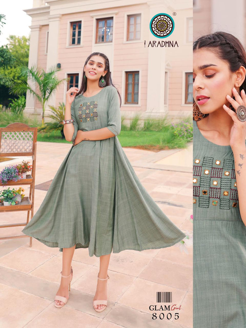Aradhna Fashion Glam Girl Vol 8 Rayon Casual Wear Kurti Collection