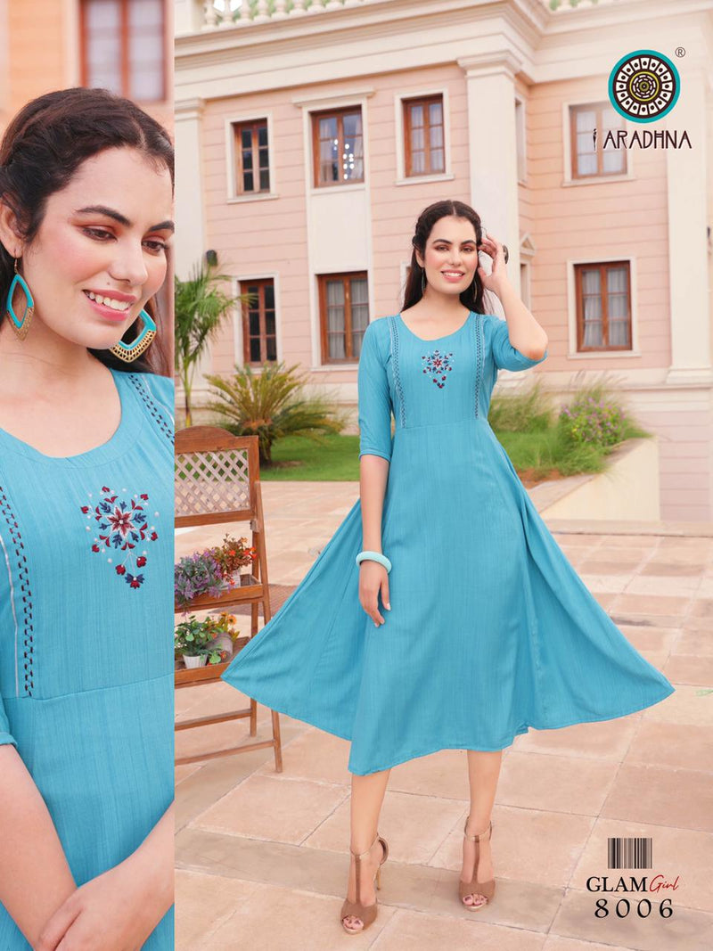 Aradhna Fashion Glam Girl Vol 8 Rayon Casual Wear Kurti Collection
