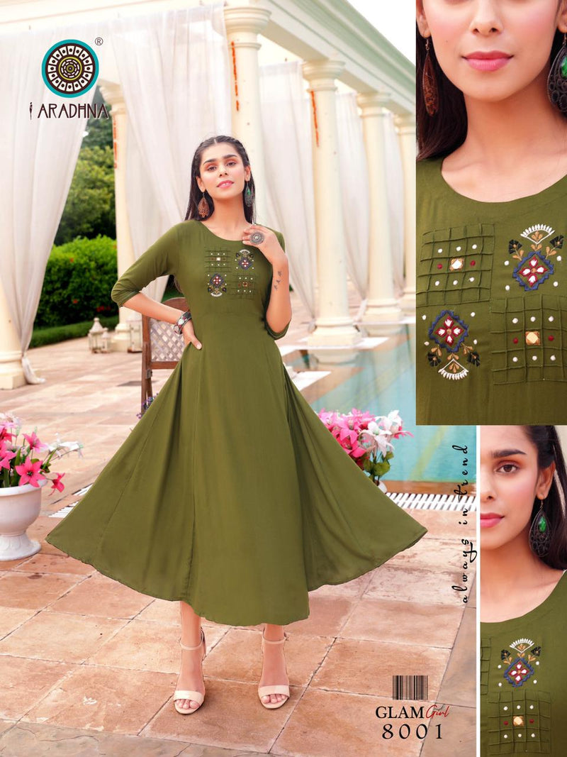 Aradhna Fashion Glam Girl Vol 8 Rayon Casual Wear Kurti Collection