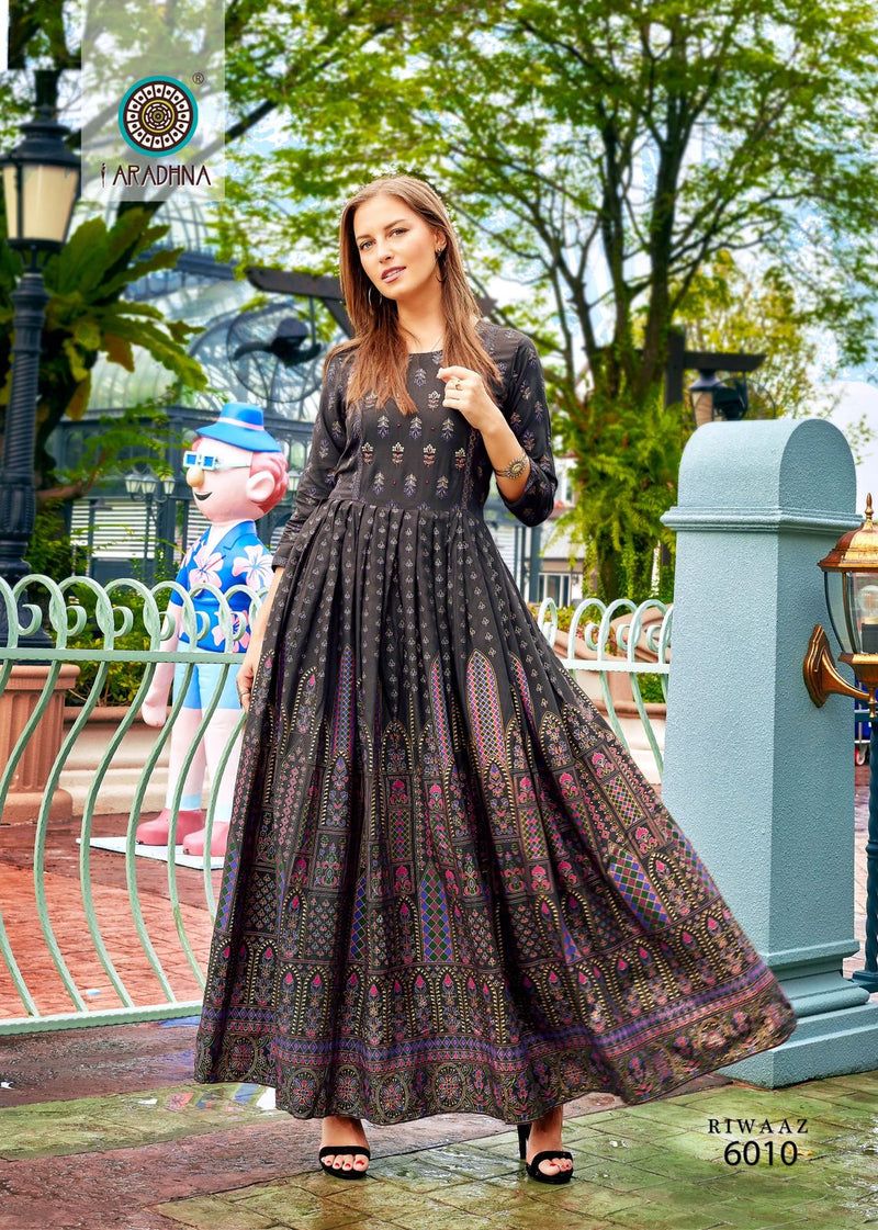 Aradhna Fashion Riwaaz Vol 6 Rayon Designer Fancy Wear Gown Collection