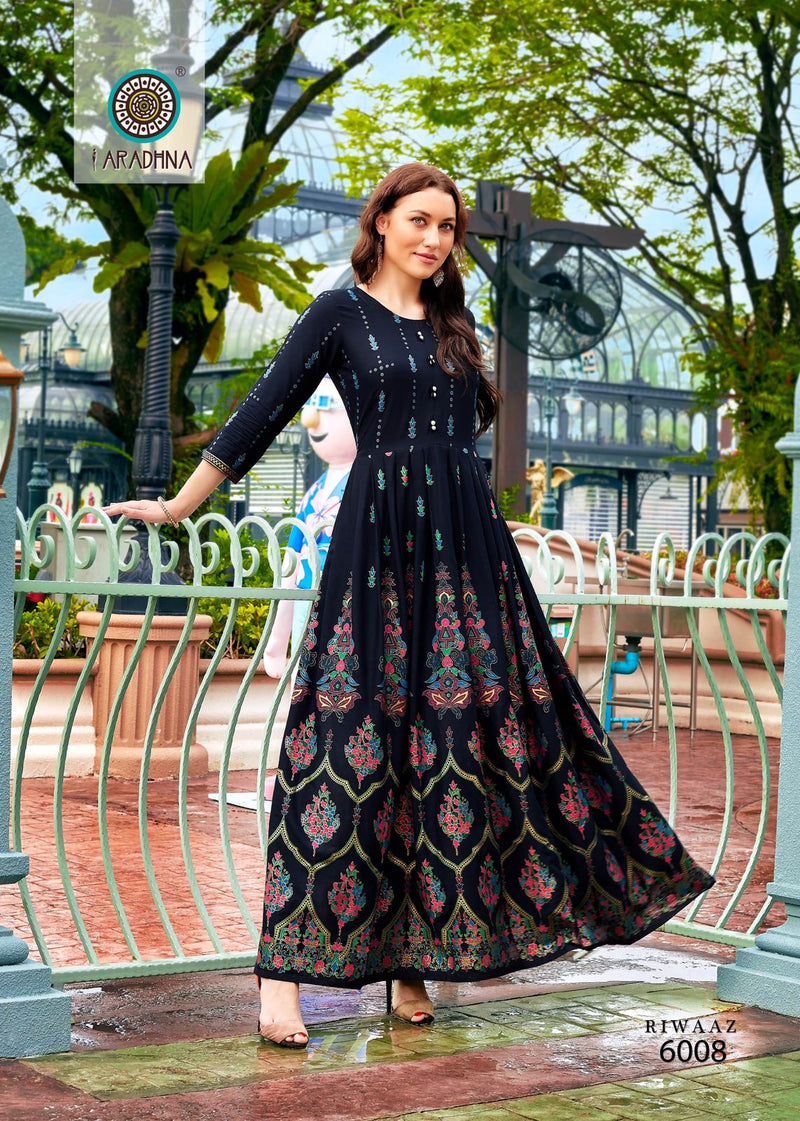 Aradhna Fashion Riwaaz Vol 6 Rayon Designer Fancy Wear Gown Collection