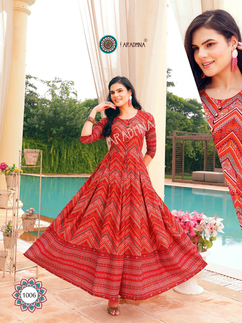 Aradhna Fashion Stripy Vol 1 Cotton  Fancy Kurti