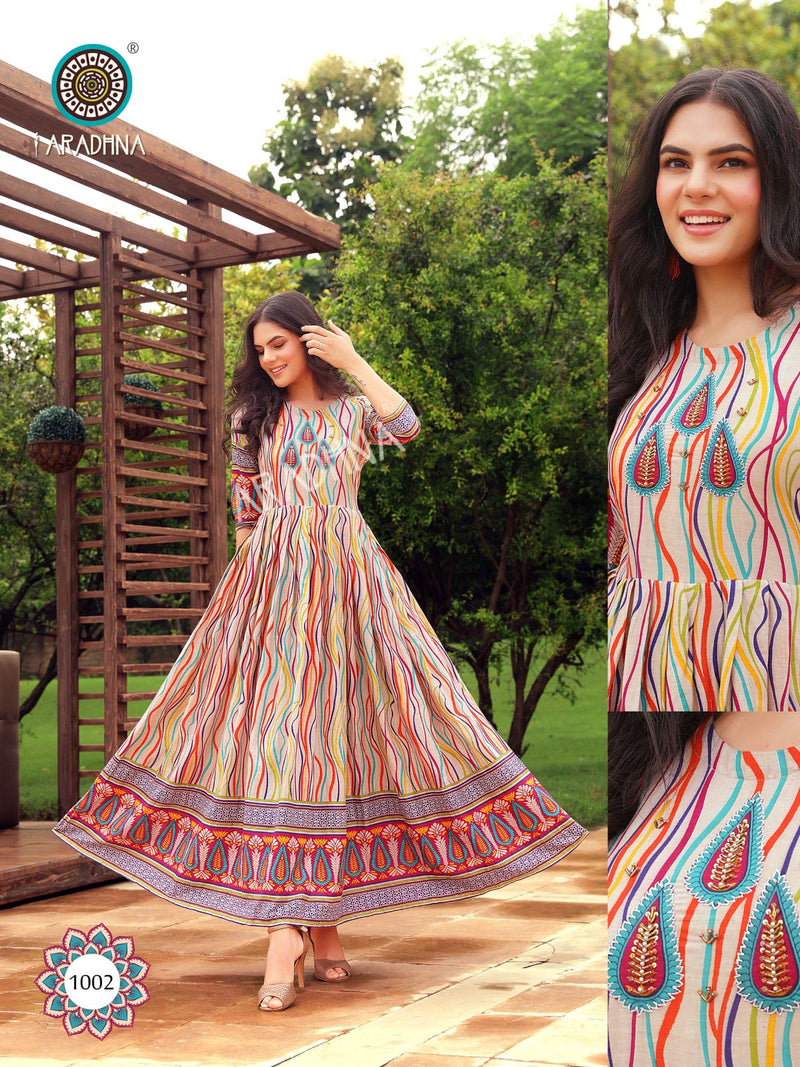 Aradhna Fashion Stripy Vol 1 Cotton  Fancy Kurti