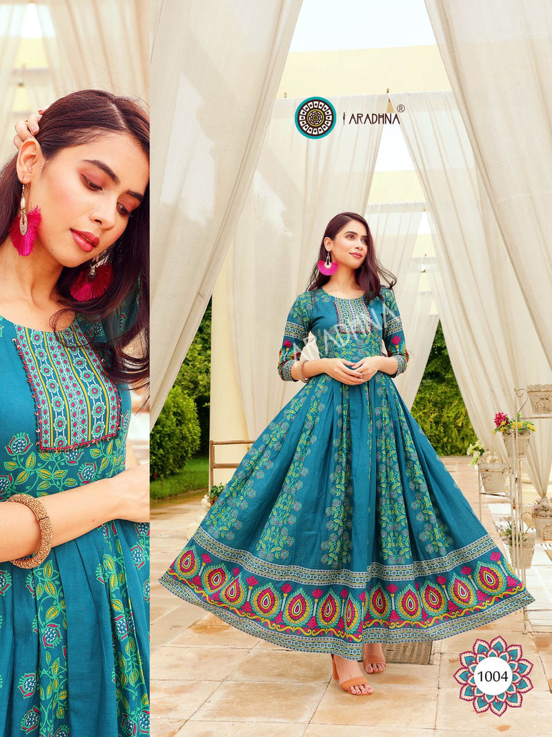 Aradhna Fashion Stripy Vol 1 Cotton  Fancy Kurti