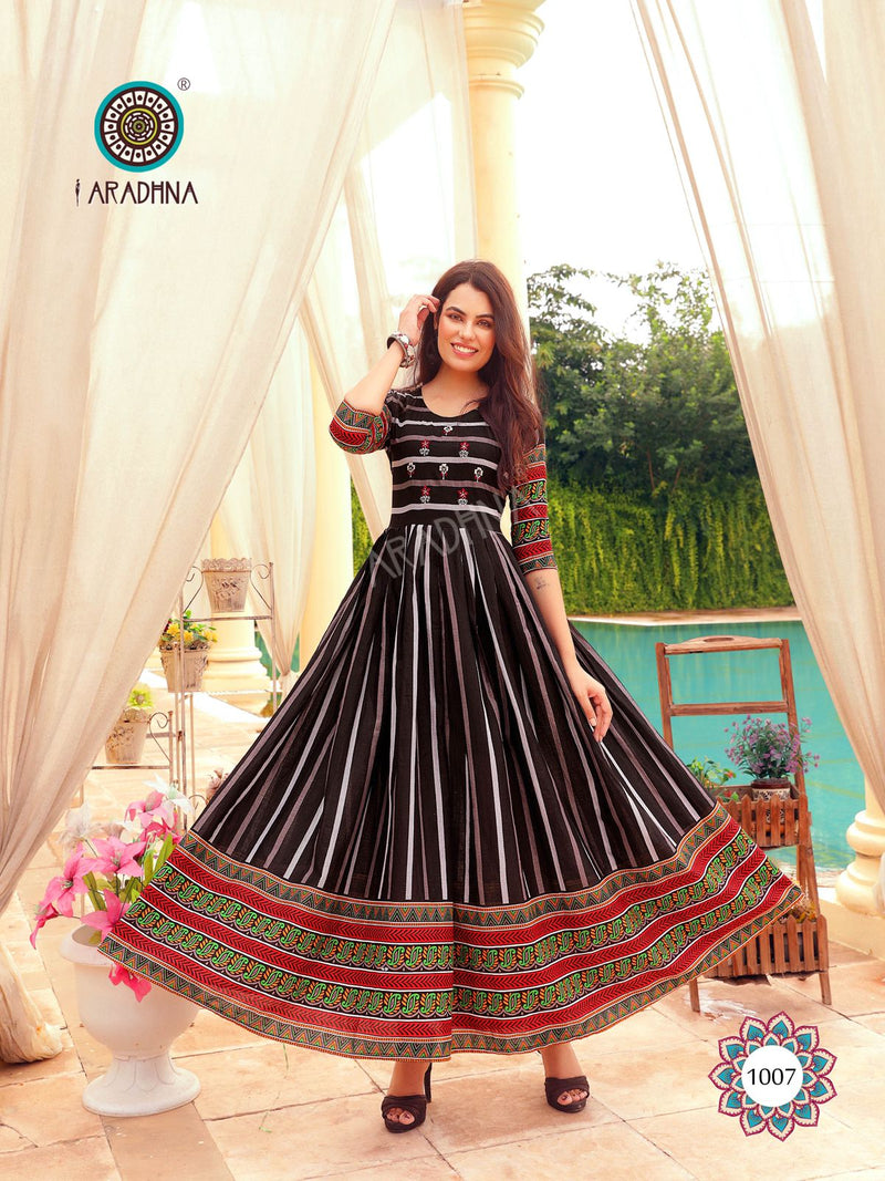 Aradhna Fashion Stripy Vol 1 Cotton  Fancy Kurti
