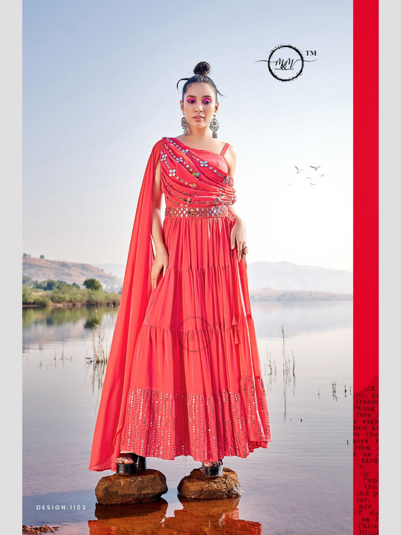 M And M Arzoie Vol 3 Georgette With Elegant Work Stylish Designer Festive Wear Fancy Kurti