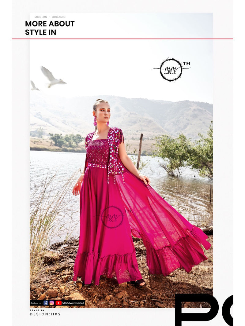 M And M Arzoie Vol 3 Georgette With Elegant Work Stylish Designer Festive Wear Fancy Kurti