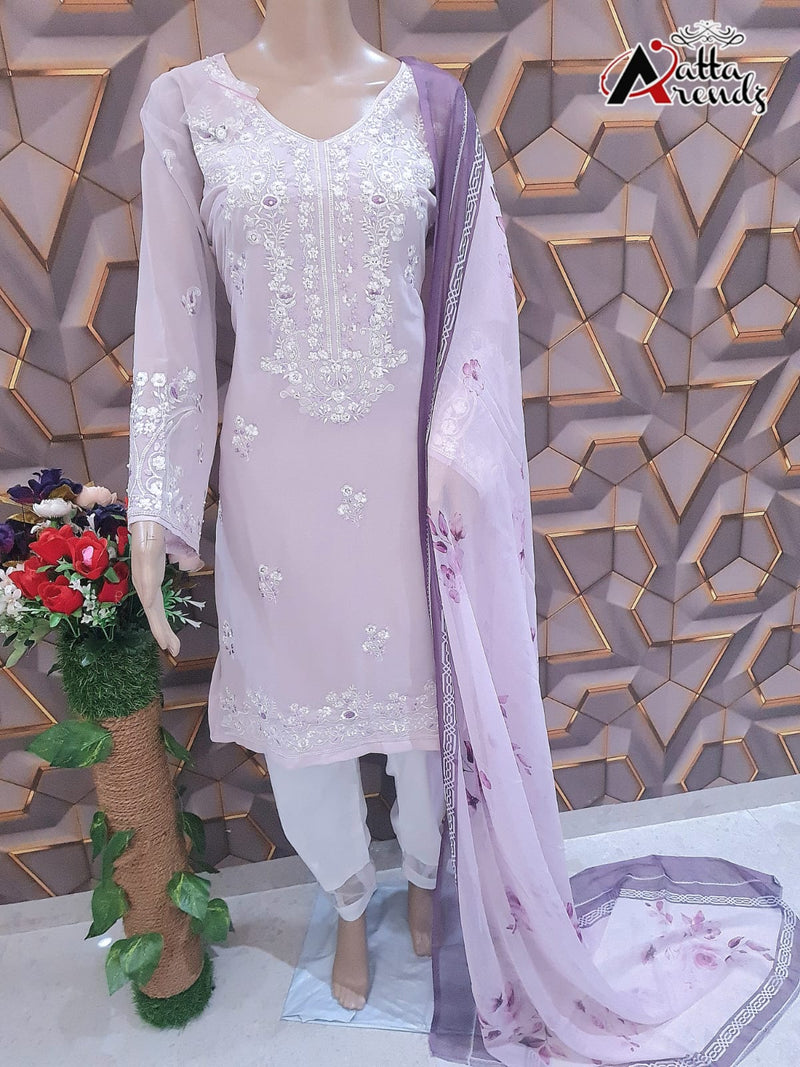Atta Trendz Dno 2722 Pure Georgette Readymade Pakistani Pret Kurti
