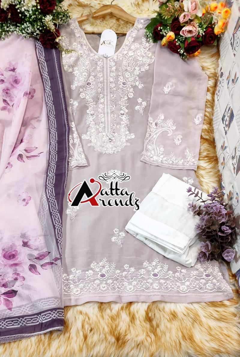 Atta Trendz Dno 2722 Pure Georgette Readymade Pakistani Pret Kurti