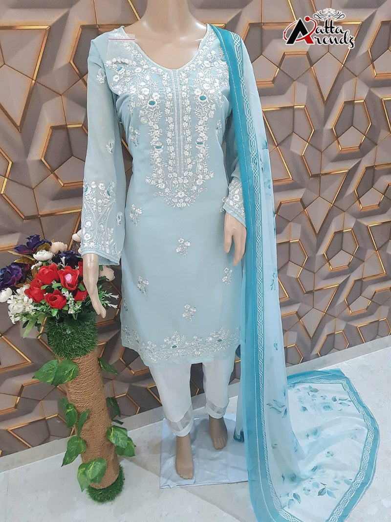 Atta Trendz Dno 2722 Pure Georgette Readymade Pakistani Pret Kurti