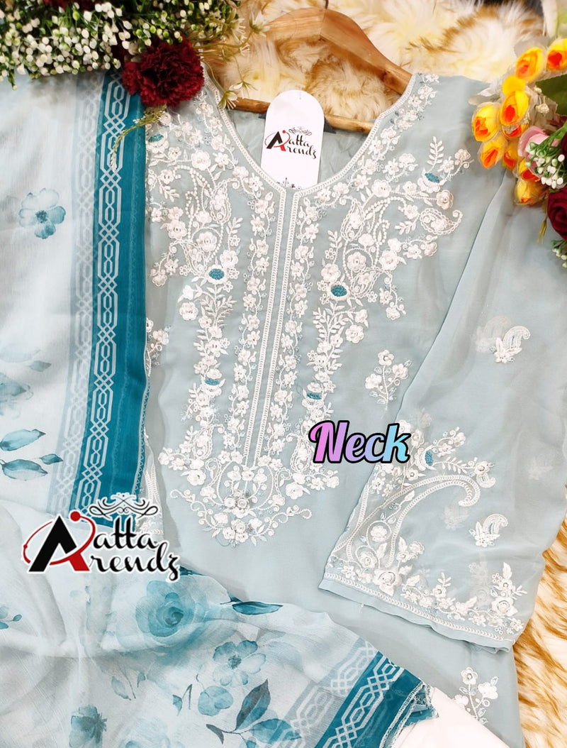 Atta Trendz Dno 2722 Pure Georgette Readymade Pakistani Pret Kurti