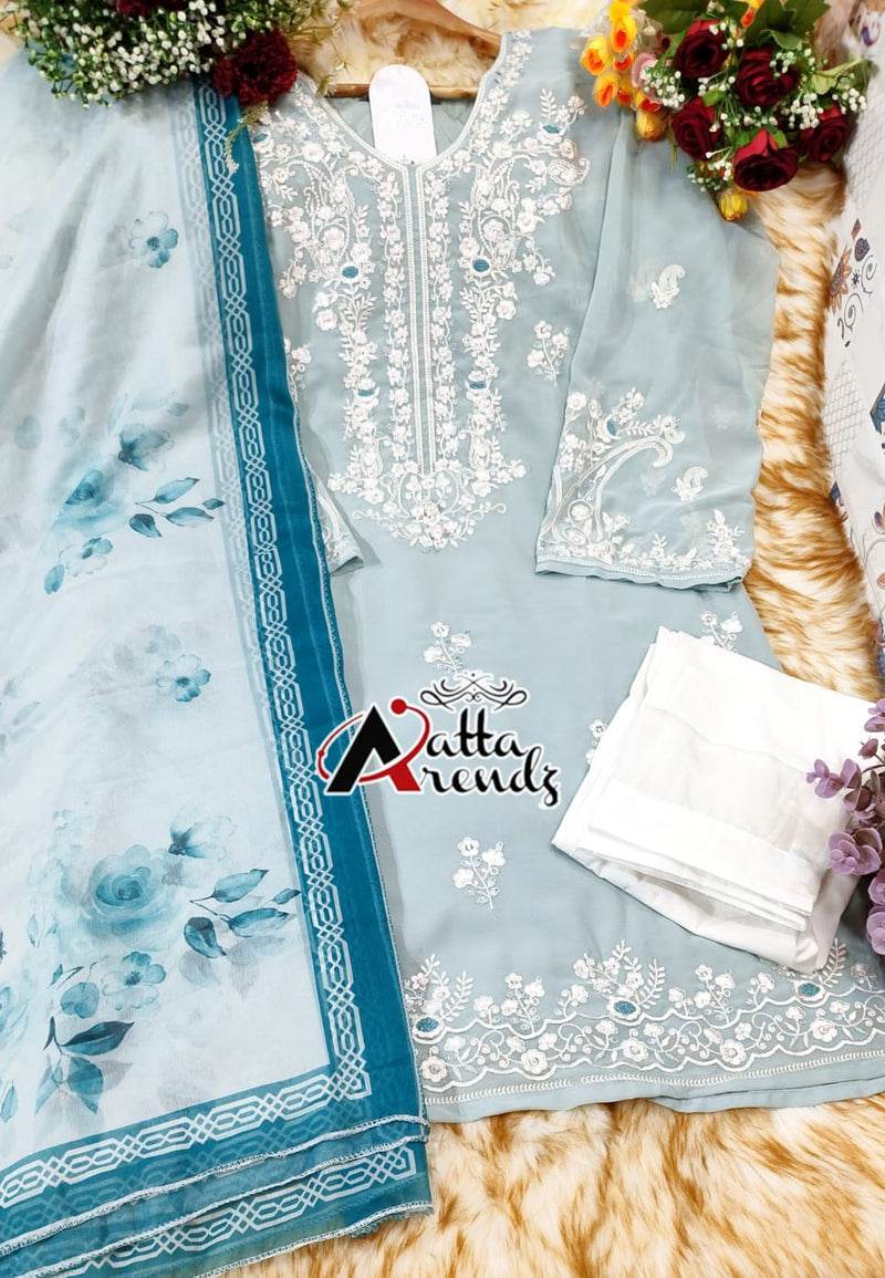 Atta Trendz Dno 2722 Pure Georgette Readymade Pakistani Pret Kurti
