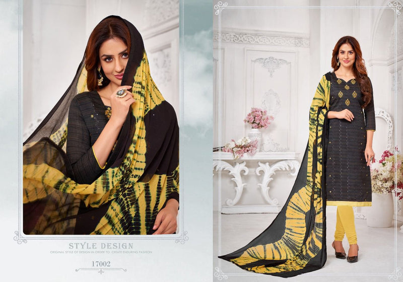 Autograph Vol 17 Jharna Slub With Neck Work Regular Wear Fancy Salwar Kameez With Dupatta