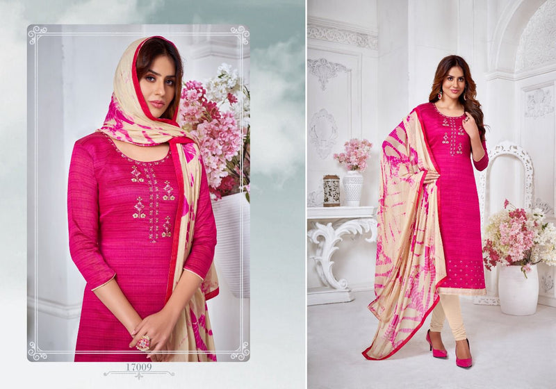 Autograph Vol 17 Jharna Slub With Neck Work Regular Wear Fancy Salwar Kameez With Dupatta