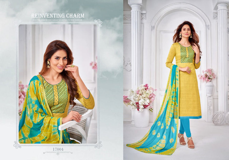 Autograph Vol 17 Jharna Slub With Neck Work Regular Wear Fancy Salwar Kameez With Dupatta