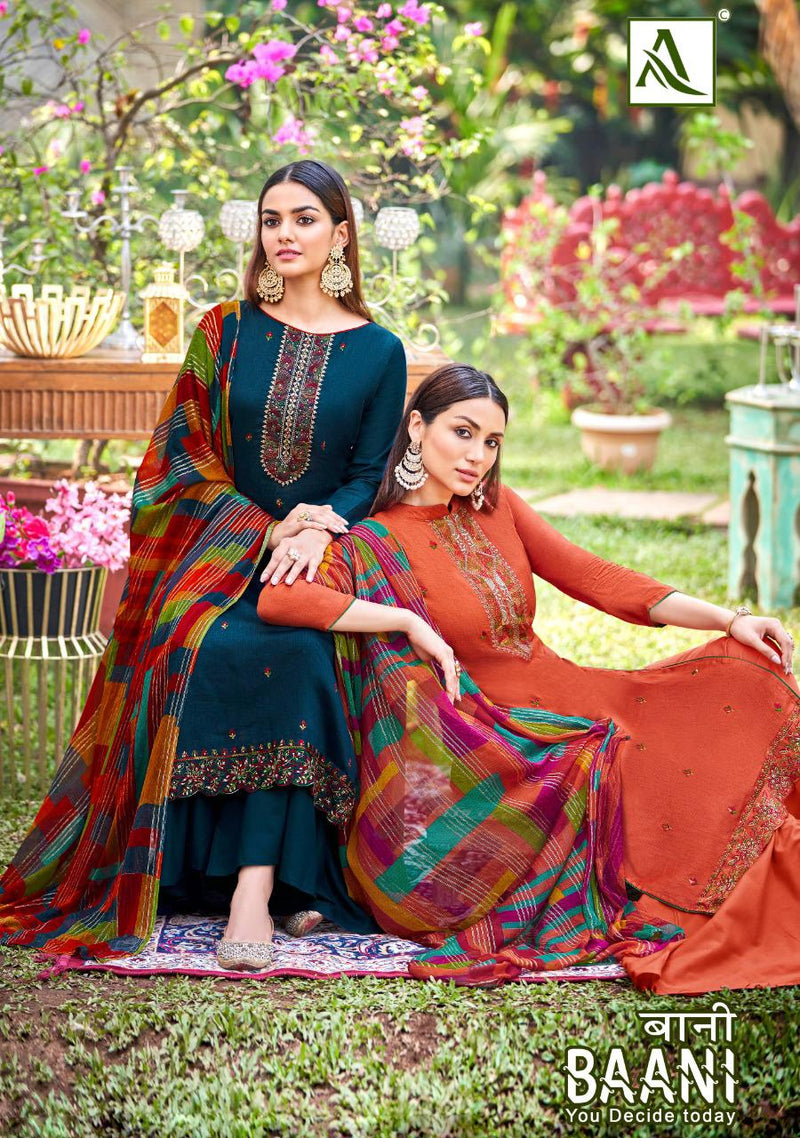 Alok Suit Baani Jam Cotton Print With Embroidery Work Stylish Designer Casual Look Salwar Suit