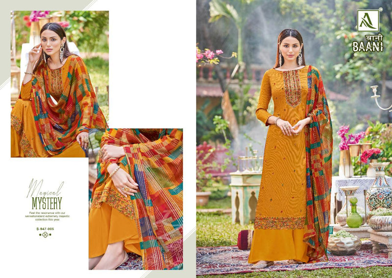 Alok Suit Baani Jam Cotton Print With Embroidery Work Stylish Designer Casual Look Salwar Suit