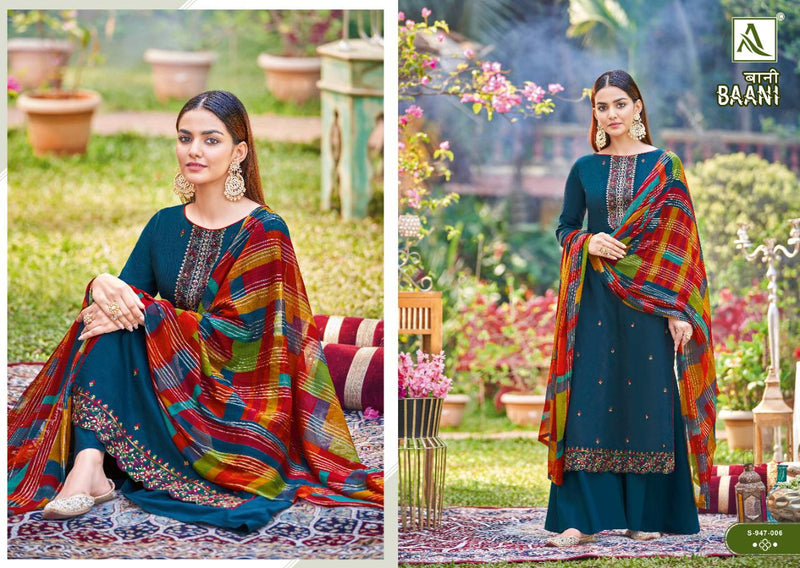 Alok Suit Baani Jam Cotton Print With Embroidery Work Stylish Designer Casual Look Salwar Suit