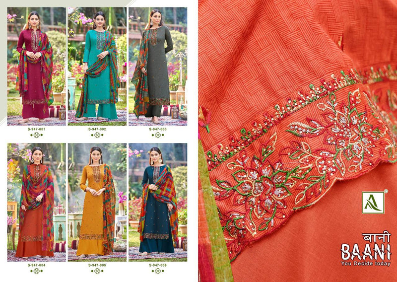 Alok Suit Baani Jam Cotton Print With Embroidery Work Stylish Designer Casual Look Salwar Suit