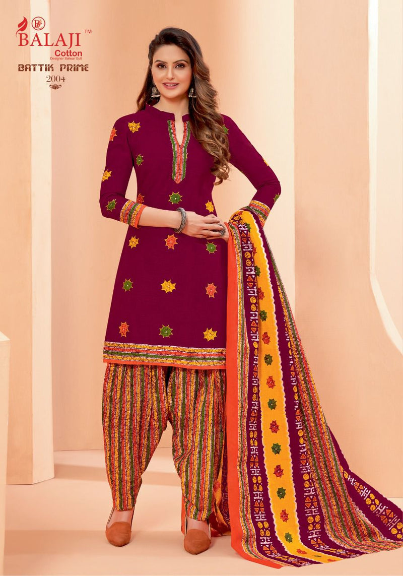 Balaji Cotton Battik Prime Vol 2 Cotton Patiyala Style Festive Wear Printed Patiyala Suits